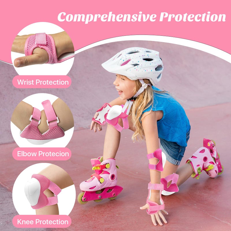 CKE Knee Pads for Kids Knee Pads and Elbow Pads Toddler Protective Gear Set Kids Elbow Pads and Knee Pads for Girls Boys with Wrist Guards 3 in 1 for Skating Cycling Bike Rollerblading Scooter [Upgraded] - Image 5